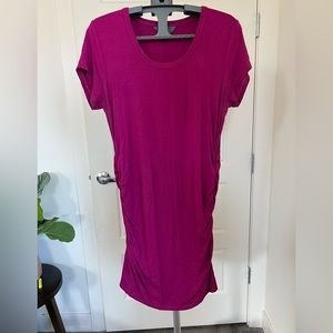 Magenta Maternity Shirt Dress, size Small